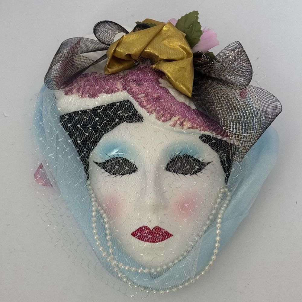 Porcelain decorative women mask